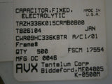 Lot of 497 AVX TAZH336K015CRMB0800, CWR09HC336KBTR Cap Tant Solid 33uF 15V JAN