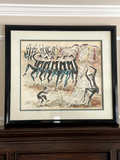 Jossi (Yossi) Stern Judaica Original Signed Watercolor "Chassidim Wedding Dance"