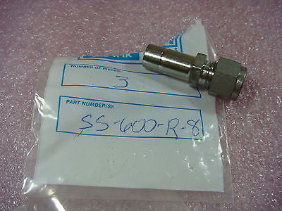 Swagelok SS-600-R-8 Stainless Male Connector 3/8 in OD - 1/2 in MNPT NEW