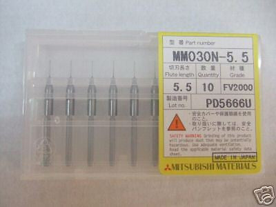 Box of 10 Mitsubishi Miniature Drill Bits MM030N-5.5